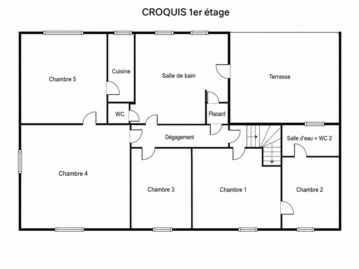 Croquis du premier étage de la maison